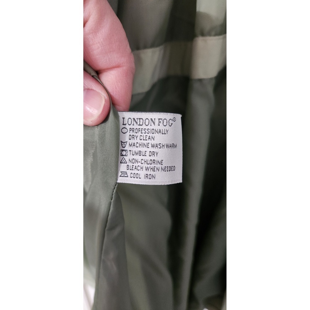 Vintage London Fog Maincoats Women's Green Trench Coat Jacket sz 8P - Picture 7 of 8